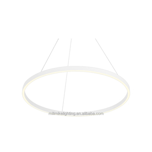 Colección de moda, decoración del hogar, anillo de luz LED, luz colgante nórdica, 60cm de diámetro, 24 pulgadas, anillo blanco arriba-abajo, luminaria lineal LED - Product Image 2