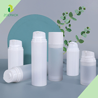 Flacons pompe sans air en PP AS mat givré blanc pour emballage cosmétique, 15 ml, 30 ml, 50 ml, 100 ml, 150 ml, 200 ml