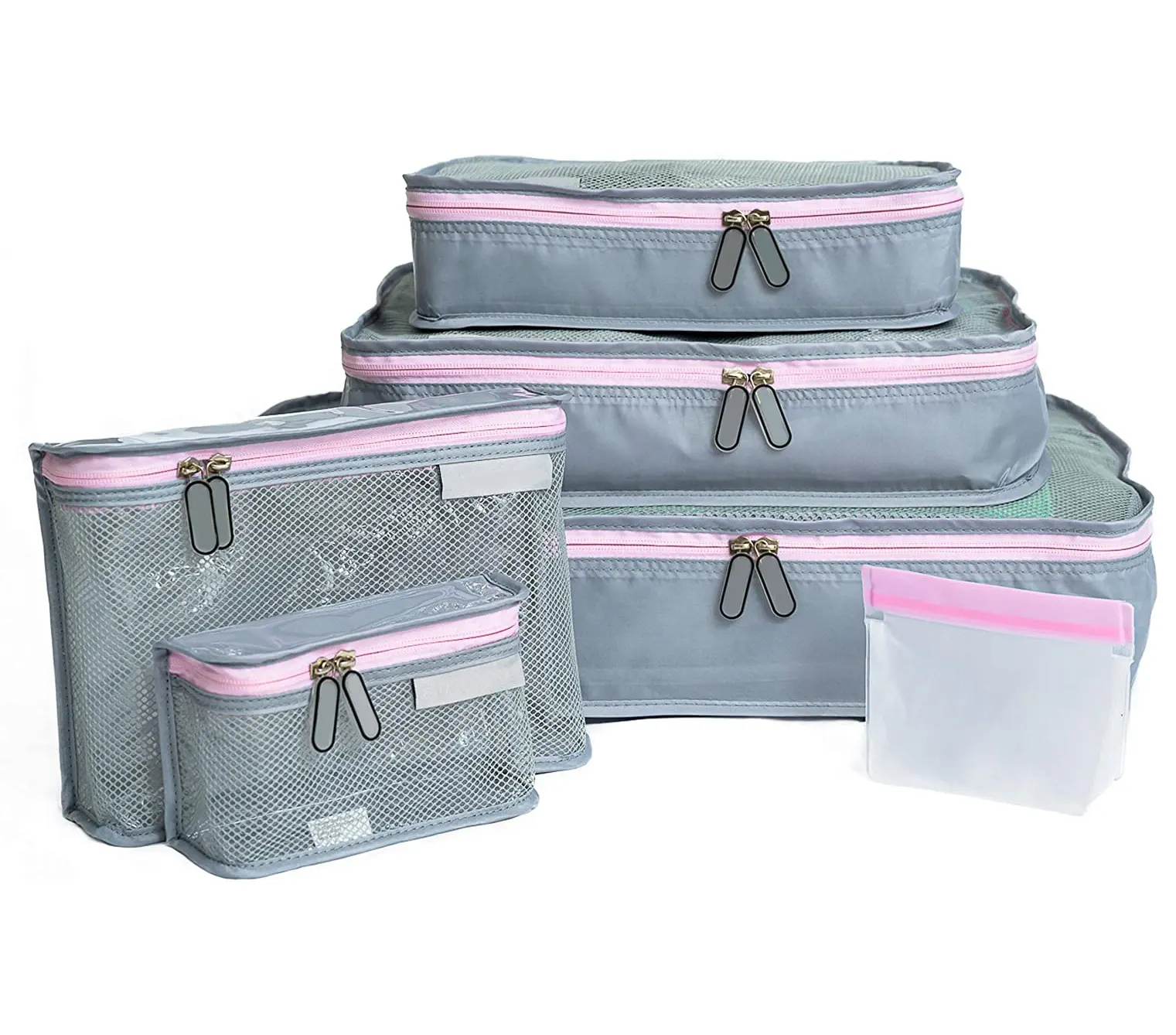 Lengkap Bagasi Organizer Bayi Perjalanan Kemasan Bundle Set dari 3 Packing Kubus 2 Tas Perlengkapan Mandi dan 1 Reusable Zip Tas