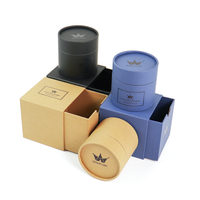 Emballage en carton kraft biodégradable personnalisé avec logo, petit tube cylindrique pour bougie artisanale