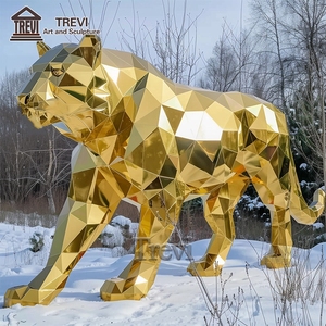 Estatua <span class=keywords><strong>de</strong></span> <span class=keywords><strong>Tigre</strong></span> <span class=keywords><strong>de</strong></span> Acero Inoxidable TREVI |   Escultura <span class=keywords><strong>de</strong></span> <span class=keywords><strong>Tigre</strong></span> Geométrica con Acabado <span class=keywords><strong>de</strong></span> Espejo para Decoración <span class=keywords><strong>de</strong></span> Jardín y Parque al Aire Libre - Product Image 4