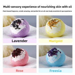 Bombas de Baño Artesanales con Aceites Esenciales, Paquete de 4 Unidades, 100g, Bombas de Baño Premium Hidratantes con Flores Secas, Aromaterapia, Spa, Set de Regalo - Product Image 4