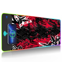 PC ordinateur tapis de souris de jeu Gamer chargeur sans fil tapis de souris de charge sans fil tapis de souris de jeu RGB coussin Surface pour le bureau