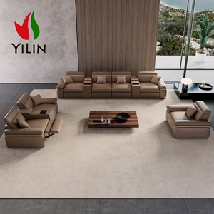 Modernes 6-Sitzer Leder Sofa Set mit Elektrischer Relaxfunktion, Ausziehbarer Massagefunktion für Heimkino und Wohnzimmer (3+2+1 Sitzplätze) - Product Image 3