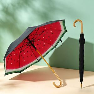 Paraguas Recto de Madera con 8 Varillas, Estilo Moderno para Hombre, Doble Uso, Largo, para Golf y Lluvia, Semiautomático, de Viaje - Product Image 1