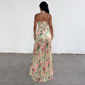 Vestido Midi Plisado con Estampado Floral para Mujer, Vestido Casual Ligero sin Mangas para Vacaciones de Verano - Product Image 6