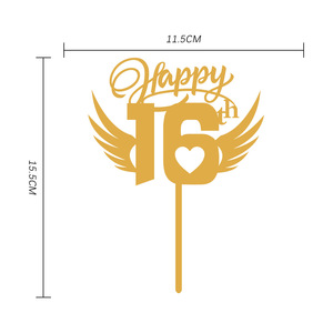 Decorazione di torta di cottura all'ingrosso personalizzata in fabbrica <span class=keywords><strong>a</strong></span> buon mercato molti Design acrilico Topper torta di buon compleanno - Product Image 5