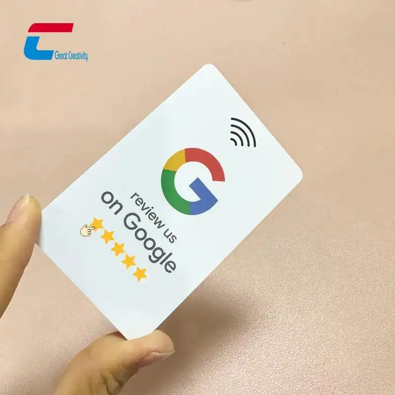 Google ללא מגע ביקורת כרטיס Nfc שבב Google מדיה חברתית ביקורת פלסטיק כרטיס ביקור