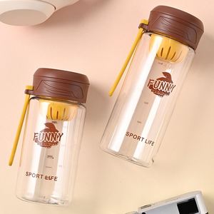 Outdoor Sports 600ml Leakproof Drinking <b>Cup</b> Bpa Free <b>Reusable</b> Travel Plastic Water Bottle With Fruit Infuser - Product Image 1
