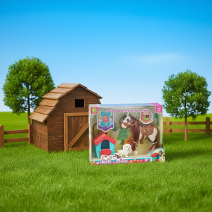 Ensemble de jeu cheval Jack E Dora avec chien et écurie, jouet animal pour enfants de 3 ans et plus - Product Image 3