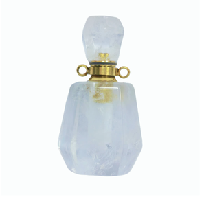 Pendentif diffuseur d'aromathérapie en cristal de quartz blanc naturel, rechargeable, pour parfum, bijou, vente en gros personnalisée OEM - Product Image 1