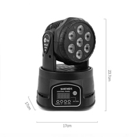 Mini projecteur LED mobile 7x12W RGBW DMX512 pour scène, événement, église, mariage, club, DJ