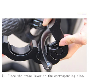 Aluminium Motorcycle Brake Lever <b>Lock</b> With Key Black Coating 12mm Cap Diameter Metric <b>Thread</b> Standard Type - Product Image 3