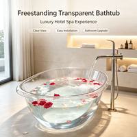 Baignoire autoportante en acrylique, baignoire moderne en surface solide pour salle de bain