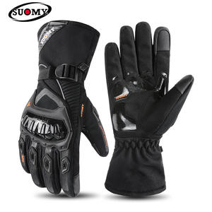 Guantes largos de cuero para invierno unisex, correa de muñeca ajustable, impermeables, cálidos, anticaída, gruesos, para motocicleta, todoterreno - Product Image 6