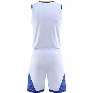 Conjunto de Uniforme de Baloncesto Azul Marino para Hombre, Camiseta sin Mangas y Pantalones Cortos con Ribete Blanco y Azul Rey, Poliéster Transpirable - Product Image 6