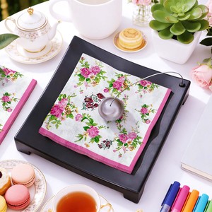 Serviettes en papier florales roses 6,5 x 6,5 pouces jetables pour les occasions de mariage - Product Image 2