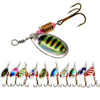 Boîtes de spinnerbait multicolores, accessoires d'appâts, cuillère de 3.5g, leurre métallique, kit d'appâts de pêche, 10 pièces