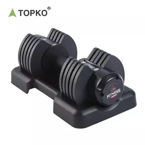 Topko 2021 equipamento de academia comercial, ferro fundido ajustável dumbbell fitness fabricante premium de contagem