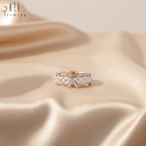 Anillo de compromiso exclusivo de oro macizo de 18 quilates con diseño hueco de dos colores y diamantes naturales auténticos, con engaste semimontado, para boda de mujer. - Product Image 6