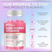 Complément alimentaire multivitaminé en gommes pour cheveux, marque privée, en gros, avec biotine et vitamines C & E pour la croissance des cheveux, de la peau et des ongles