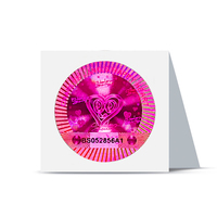 Autocollants holographiques dorés originaux personnalisés pour cartes, impression de logo holographique, étiquettes personnalisées, marque Void ODM