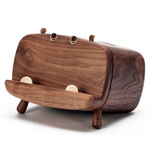 Wood Rectangular Facial <b>Tissue</b> Box Holder with Hinged Lid - Product Image 2