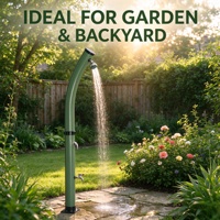 Douche solaire extérieure KANGRUN 20L en PVC ABS verte courbée pour piscine, jardin, plage, camping