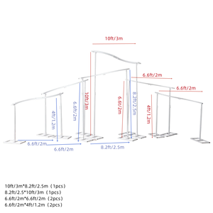 Wedding S-Curved Wave Drapes <strong>Backdrop</strong> Stand Irregular Metal <strong>Frame</strong> for Outdoor Lawn Wedding Stage Background Decor - Product Image 2