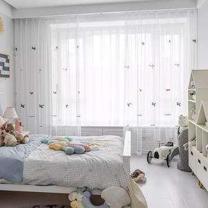 Innermor patrón personalizado dibujos animados avión bordado suave tul bebé cama puerta y ventana cortinas diseño turco cenefas - Product Image 3