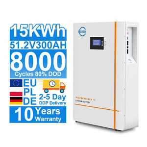 Batería LiFePO4 <span class=keywords><strong>de</strong></span> Almacenamiento <span class=keywords><strong>de</strong></span> Energía Solar Más Vendida Tipo Powerwall <span class=keywords><strong>de</strong></span> 10 kWh 51.2V 200Ah 280Ah 100Ah para Montaje en Pared para el Hogar 48V 5 kWh - Product Image 1