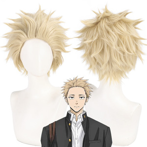 La fragancia del Santo Principal es <span class=keywords><strong>en</strong></span> pleno apogeo, y Tsumugi Rintaro tiene una peluca corta de cosplay color dorado <span class=keywords><strong>lino</strong></span>. - Product Image 1