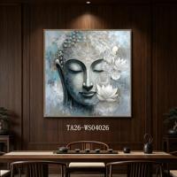 Toile d'art bouddhiste éclairée, impression encadrée de lotus zen, décoration murale spirituelle pour salle de yoga