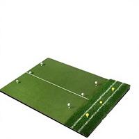 Tapis de golf Dual-Turf 5x4FT épaissi pour l'entraînement au golf, aide à l'alignement et à l'angle d'approche, pour l'entraînement en intérieur/extérieur