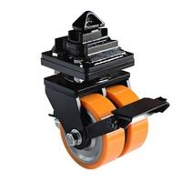 Roda Kontainer Pengiriman Baja Nylon Polyurethane 3T 5T 10T dengan Twistlock dan Rem, Tahan Lama, Peredam Guncangan