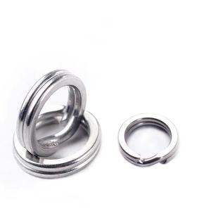 Connecteur à anneau <span class=keywords><strong>fendu</strong></span> en acier inoxydable argenté, double tour, accessoires de pêche pour la pêche au <span class=keywords><strong>flotteur</strong></span> en rivière et en lac - Product Image 2