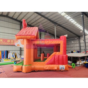 Castillo Inflable con Tobogán, Temática de Animales de Granja, Estilo Granero, con Diseño de Vaca y Gallo, para Niños, <span class=keywords><strong>Alquiler</strong></span> Comercial para Exteriores - Product Image 3