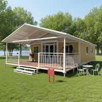 Maison conteneur extensible 20 pieds 40 pieds, 2 chambres, modulaire, portable, préfabriquée, en panneaux d'acier, pour villas, hôtels et résidences de villégiature
