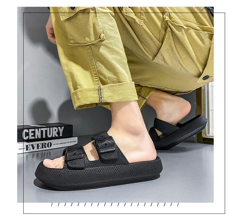 Home Casual Platform Slides Slippers Oversized Beach Shoes Women Men Outdoor Sandals