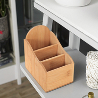 Boîte d'organisation de rangement de bureau en bambou pour hôtel à la maison pour brosse de maquillage télécommandée et organisateur de porte-stylo