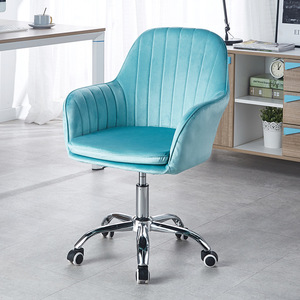 Silla <span class=keywords><strong>de</strong></span> Oficina Moderna <span class=keywords><strong>de</strong></span> Terciopelo para <span class=keywords><strong>Niñas</strong></span>, con Reposabrazos Fijos, Altura Ajustable, Base Giratoria <span class=keywords><strong>de</strong></span> Hierro, Silla <span class=keywords><strong>de</strong></span> Maquillaje para Hogar/Oficina/Dormitorio - Product Image 5