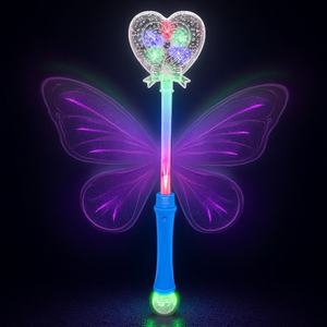 Baguette Magique LED pour Enfants, Papillon Rose Luminescent, Bâton Magique Licorne, Baguette Lumineuse Flocon de Neige pour Fête de Noël - Product Image 6