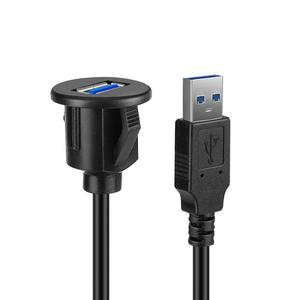 Usb3.0 Car Dashboard <b>Extension</b> Panel Waterproof <b>Cable</b> 1m Panel Mounting Black Copper Conductor Pvc Sheath - Product Image 1