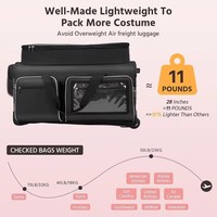 Sac de voyage à roulettes personnalisé OEM pour concours de danse avec porte-vêtements, sac de voyage pliable pour costumes sur roulettes