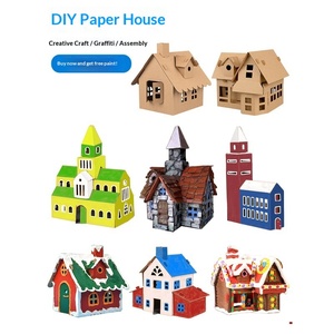 Jouet YD pour Noël, ensemble de maison en papier à faire soi-même pour les enfants de 7 à 12 ans, cadeau écologique - Product Image 3
