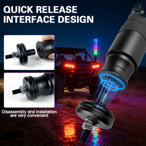 APP Uzaktan Kumandalı Spiral RGB Kovala-Cağırma Işıklı Anten 1/2/3FT <span class=keywords><strong>2.2</strong></span> İnç Kalın Kırbaç Işığı Can-Am Maverick X3 UTV RZR Offroad için - Product Image 5