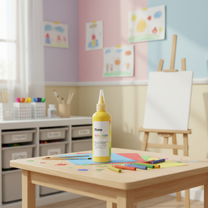 Peintures acryliques neuf couleurs jaunes, format 100 ml, pour papier, métal, bois, verre, plastique, béton et plâtre - Product Image 1