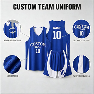 Canotta <span class=keywords><strong>da</strong></span> <span class=keywords><strong>Basket</strong></span> Personalizzata Reversibile Bianca e Blu per Uomini Adulti, Traspirante e ad Asciugatura Rapida - Product Image 2