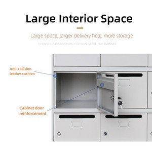 Boîtes <span class=keywords><strong>aux</strong></span> <span class=keywords><strong>lettres</strong></span> en métal pour appartements conçues en usine sur mesure 18 portes boîtes de livraison de colis de jardin avec serrure - Product Image 5