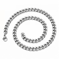 Collier chaîne gourmette cubaine en acier inoxydable, 3mm-8mm, finition argentée polie, bijoux hip-hop pour hommes, vente en gros, OEM ODM
